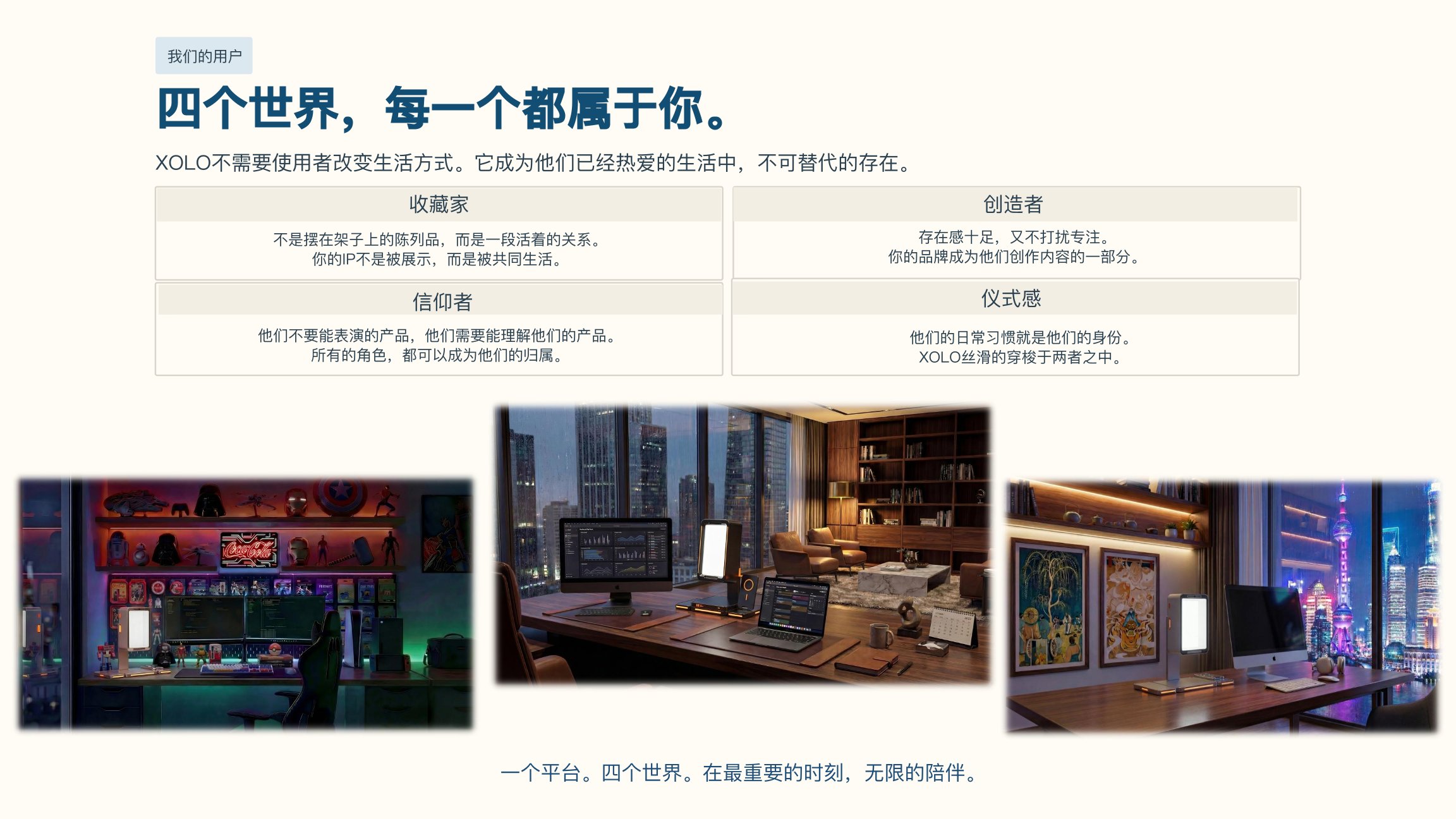 XOLO 四个世界的用户场景展示